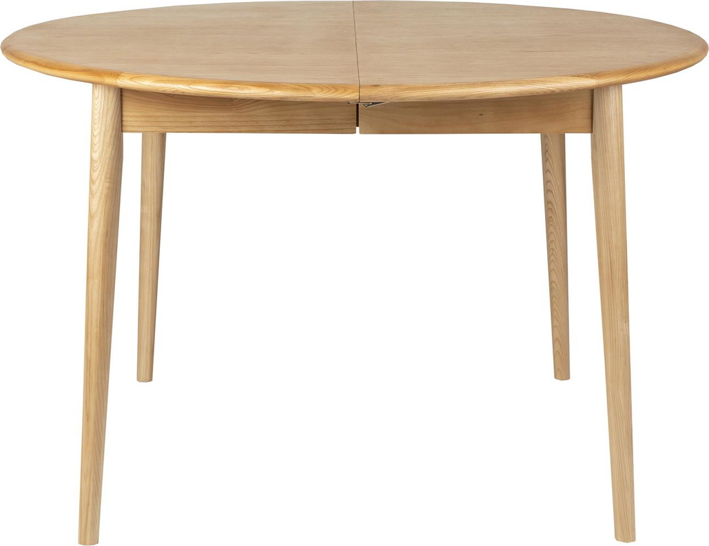 Spisebord med udtræk Zuiver Twist rundt naturfarvet asketræ Ø120160 cm