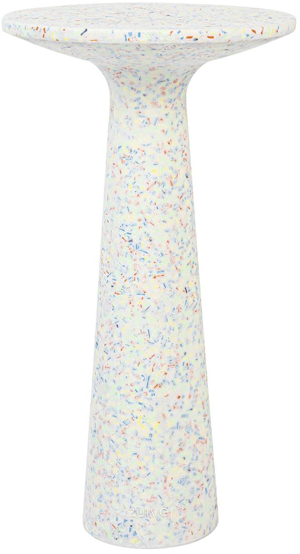 Sidebord/småbord Zuiver Victoria offwhite terrazzo Ø30 x H56 cm indendørs udendørs
