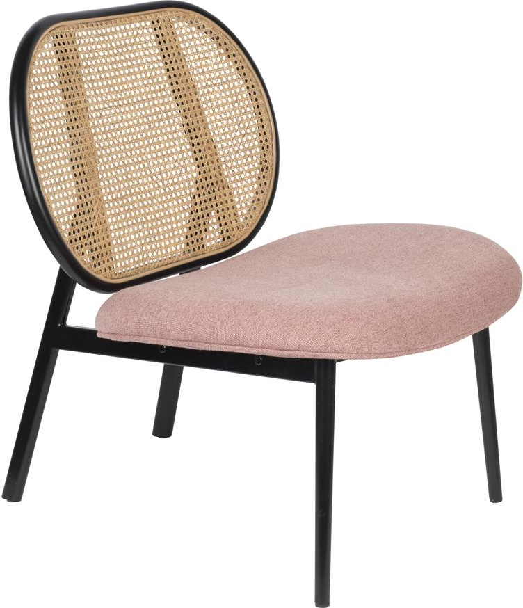 Loungestol Zuiver Spike i grå/pink polyesterstof med stålbase 84 x 79 x 70 cm