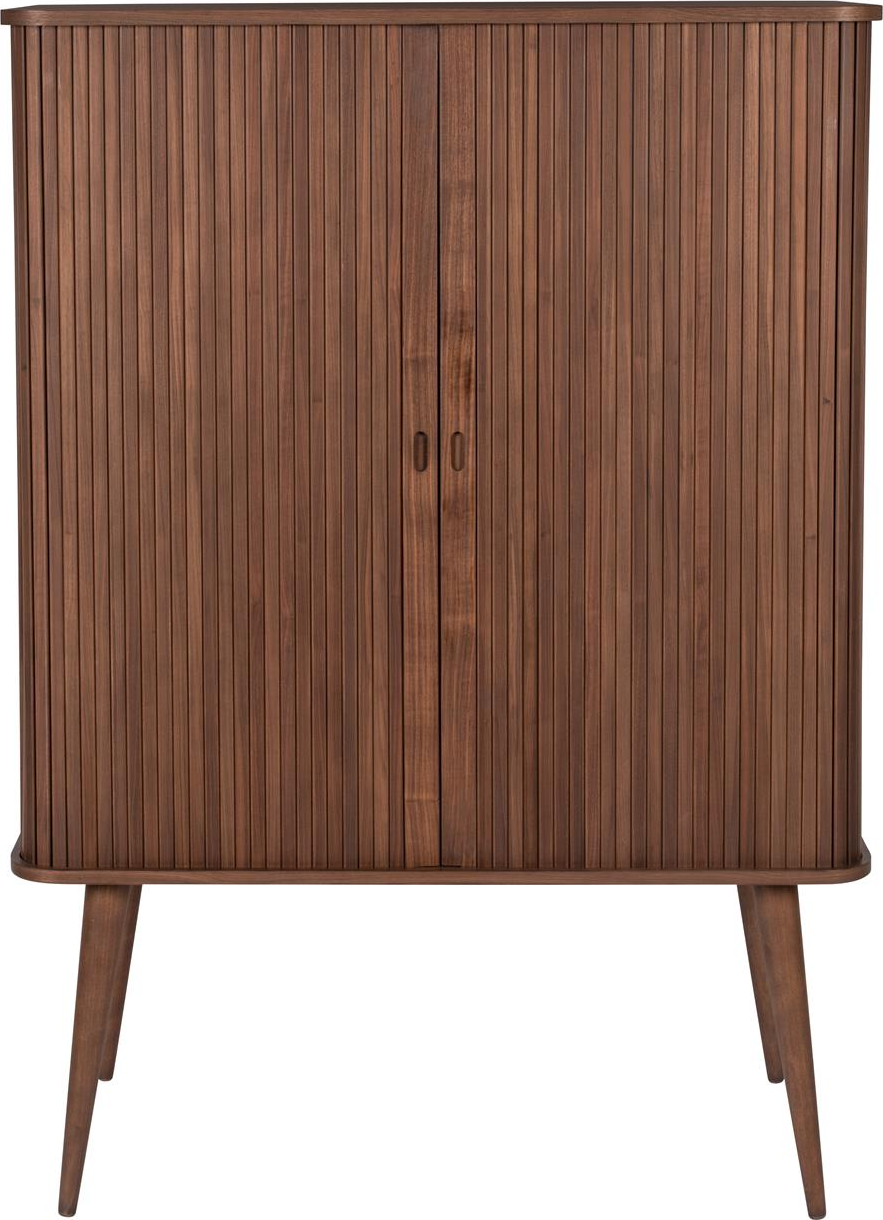 Højskab Zuiver Barbier valnødfiner med 3 glashylder 140x100x45 cm