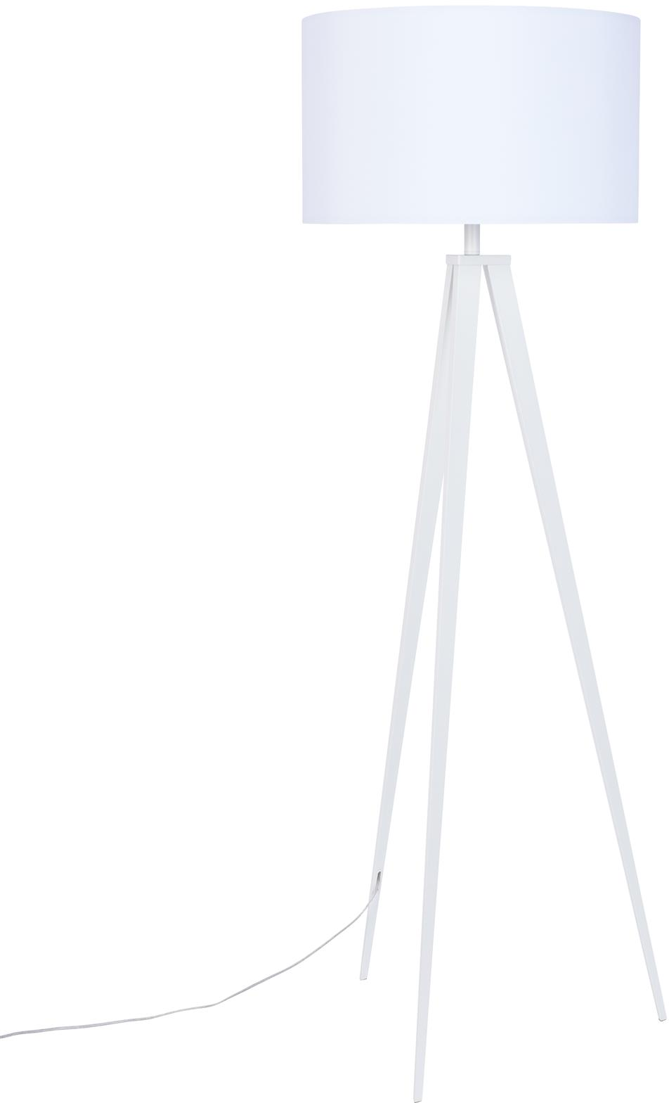 Gulvlampe Zuiver Tripod offwhite - rektangulær minimalistisk metallampe med polyester skærm H157 Ø50 cm