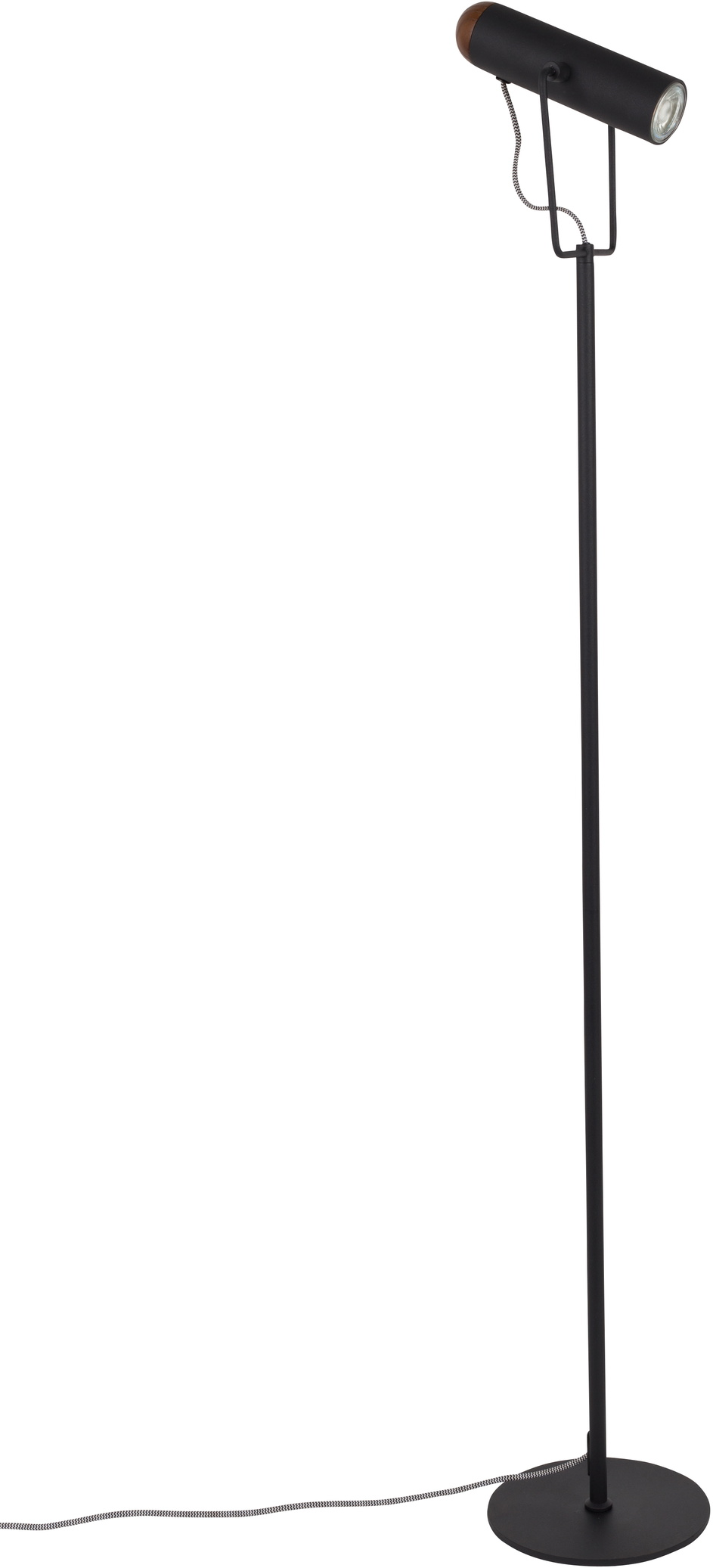 Gulvlampe/standlampe Zuiver Marlon antracit jern/valnøddetræ Ø20xH134 cm