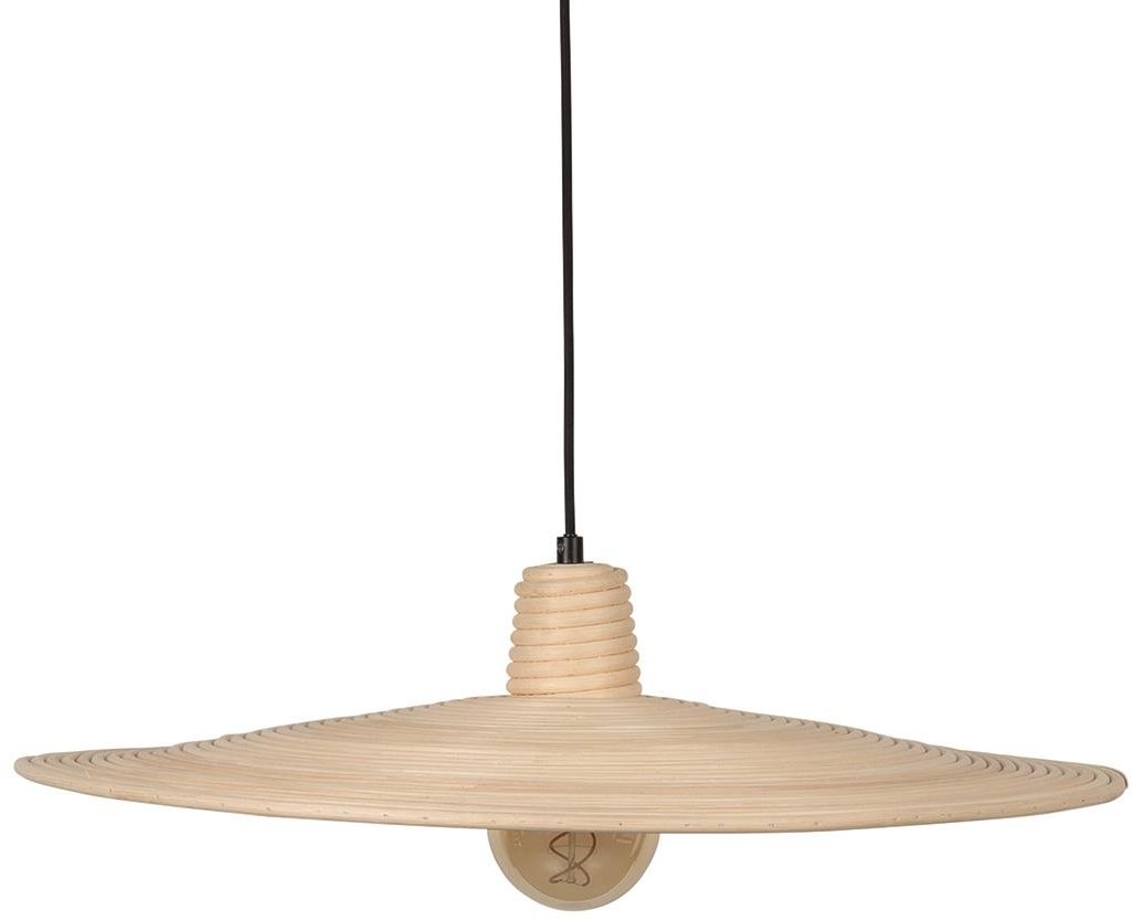 Pendellampe Zuiver Balance rattan stenlysgrå Ø60/H150 cm
