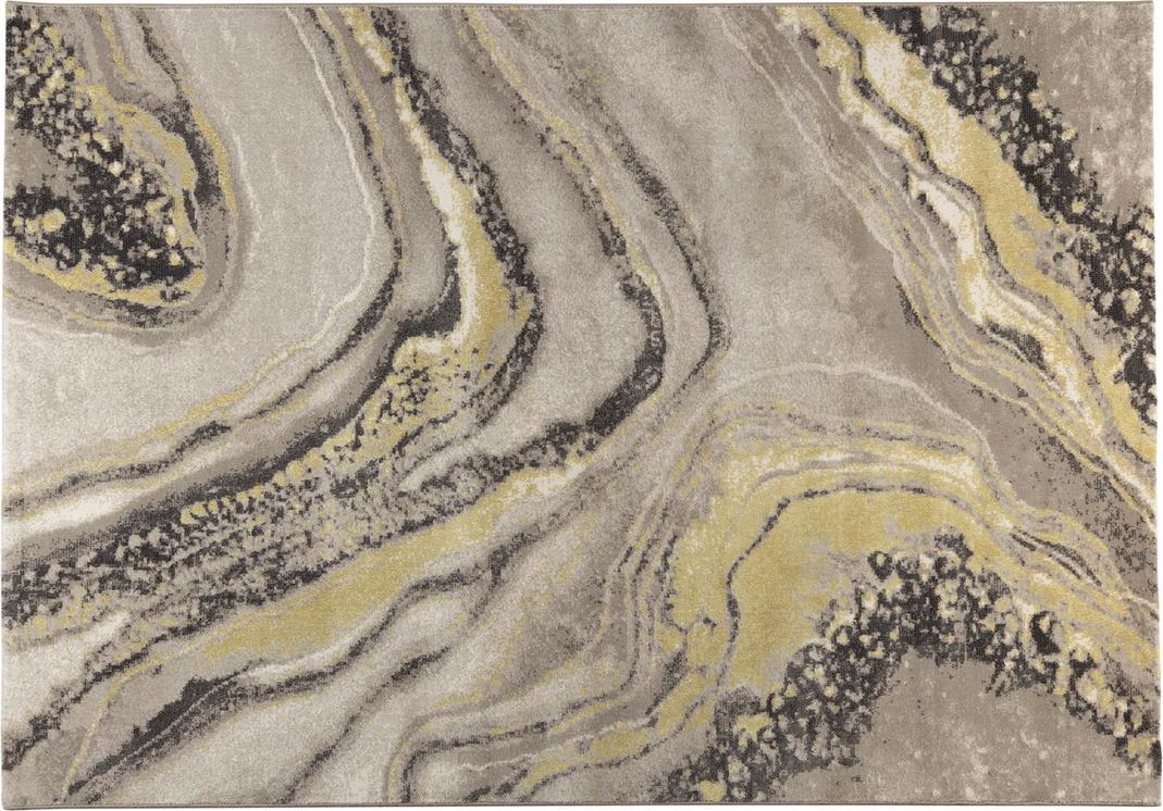 Gulvtæppe Zuiver Solar 200x300 cm stengrå asymmetrisk design brandhæmmende gulvvarmekompatibel