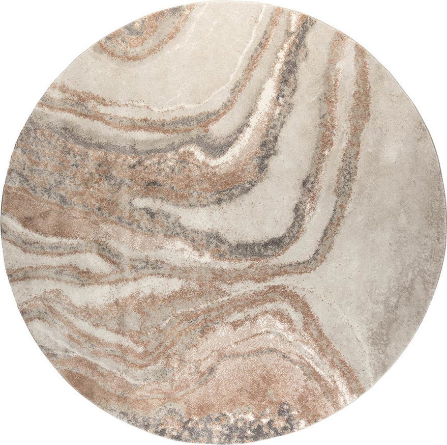 Rundt gulvtæppe Zuiver Solar Ø200 stenlysgrå