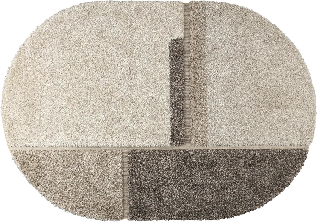 Gulvtæppe Zuiver Zest oval 200x290 cm lysgrå med uldblanding og jutebund