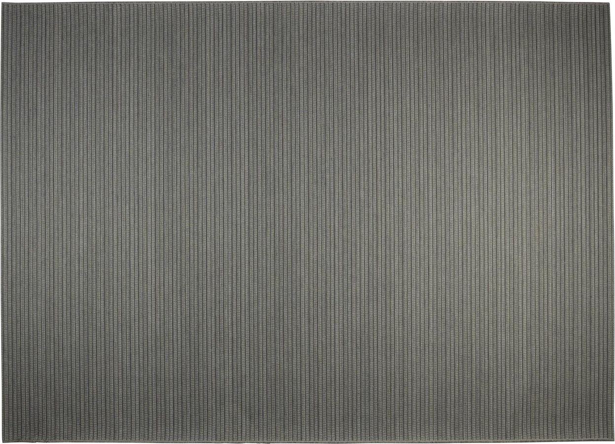 Gulvtæppe Zuiver Waves mørkegrå 100% uld 170x240 cm rektangulært stribet design