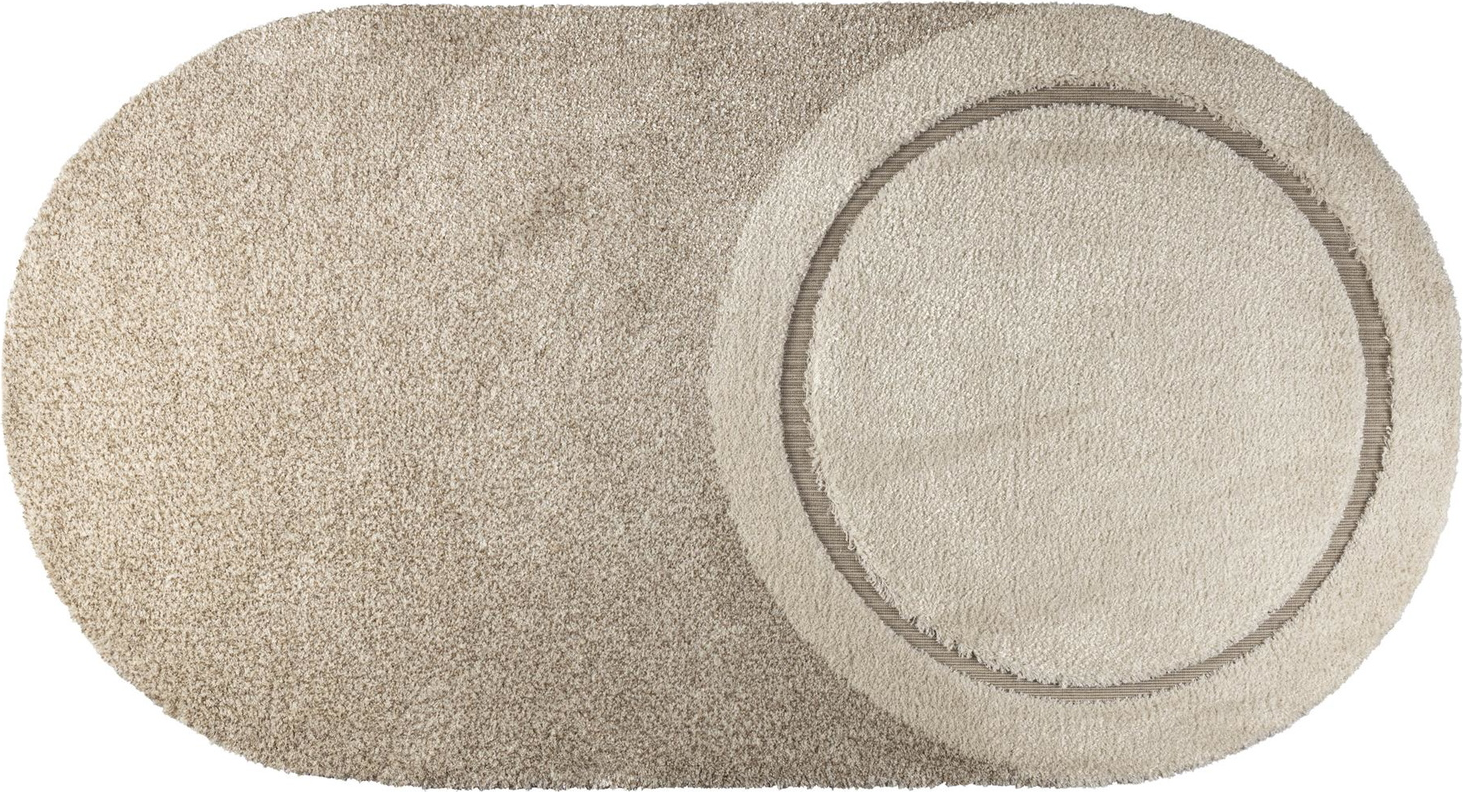 Gulvtæppe Zuiver Spark oval 160x300 cm stenlysgrå