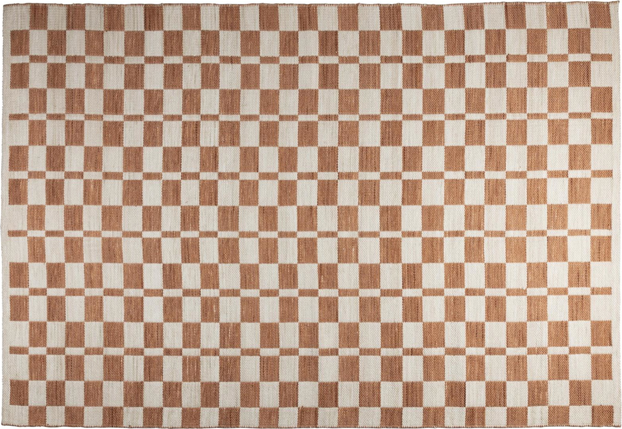 Gulvtæppe Zuiver Checker genanvendt PET stenlysgrå 160 x 230 cm