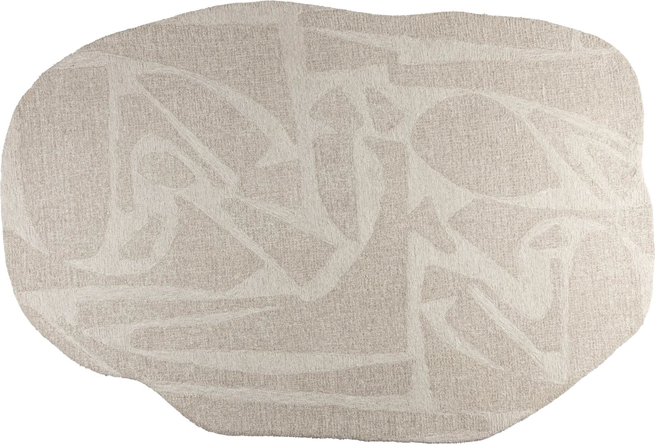 Gulvtæppe Zuiver Forms 100% uld lysgrå 160 x 230 cm