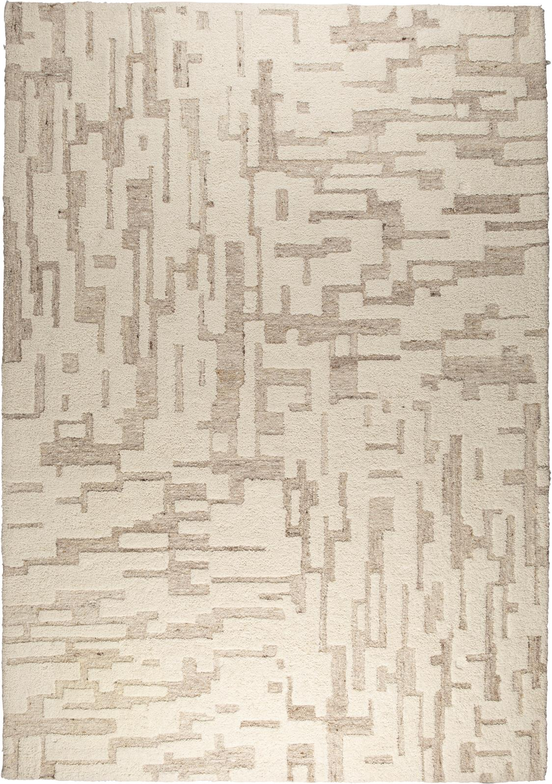 Gulvtæppe Zuiver Hills lysegrå 200 x 300 cm håndvævet uld