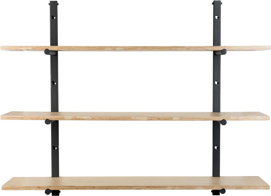 Væghylde Zuiver Bundy justerbar krydsfinerhylde jernstel stenlysgrå 115×22×90 cm
