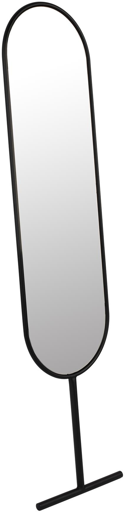 Rektangulært vægspejl Zuiver Tess sort stål 165 x 38,5 cm