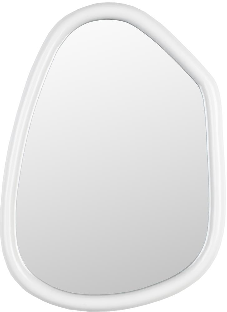 Spejl Zuiver Looks vægspejl asymmetrisk designspejl hvid mangotræ 67x49 cm