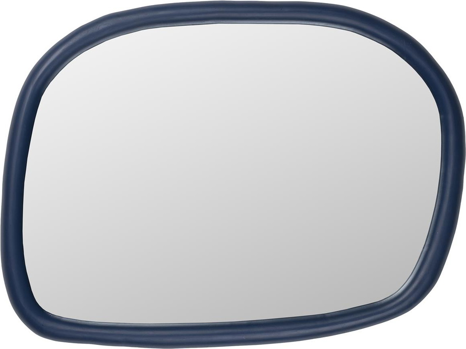 Vægspejl Zuiver Looks asymmetrisk design i mangotræ blå 55 x 70 cm