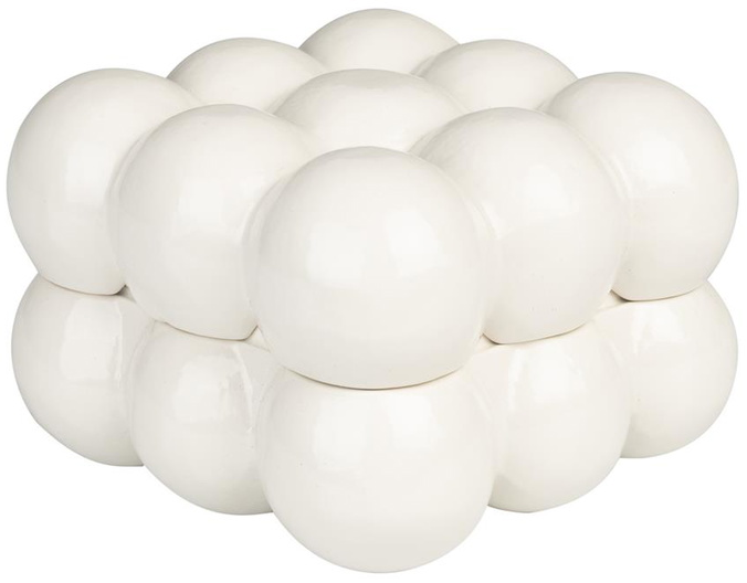 Opbevaringsboks Zuiver Bubbles aluminium offwhite 15×15×10 cm