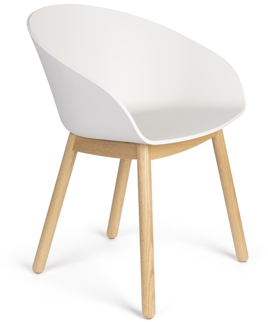 Spisebordsstol med armlæn Zuiver Void design Lex Pott minimalistisk polypropylenplast, egetræ offwhite, natur