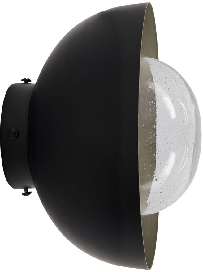 Væglampe byNORD Midtre - minimalistisk vægbelysning i Coal med mundblæst glas, jern og 3 m kabel