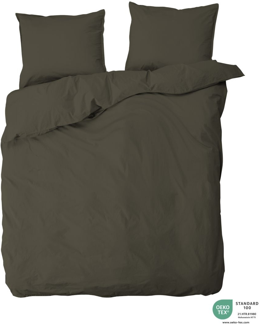 Dobbelt dyne- og pudebetræk byNORD Ingrid økologisk bomuld Bark 200x220/63x60 cm