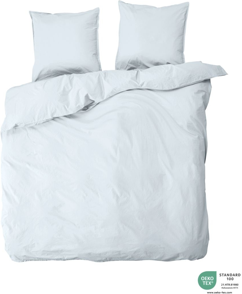 Dobbelt sengesæt byNORD Ingrid 200x220 cm økologisk bomuld percale skyblå OEKO-TEX 100