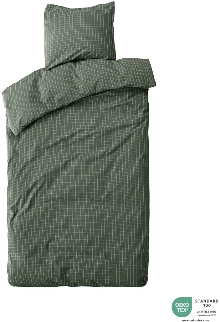 Sengesæt byNORD Erika økologisk bomuld percale 140x200 cm forest w. snow