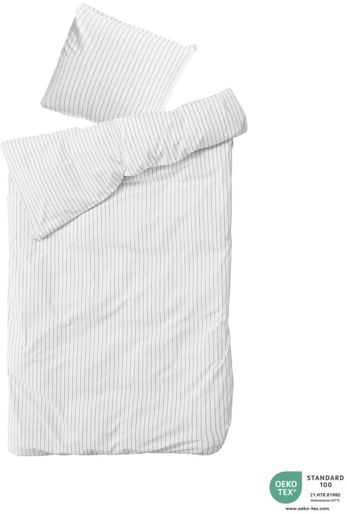 Sengesæt byNORD Dagny 140x220 cm økologisk bomuld OEKO-TEX 100-certificeret percale snow w. coal