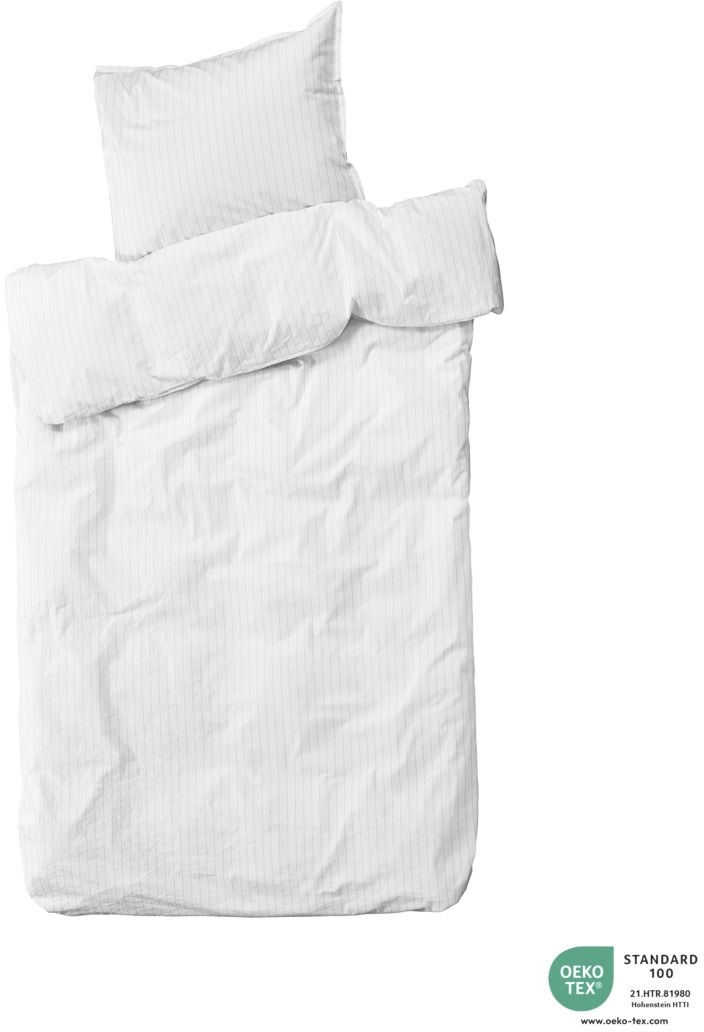 Sengesæt byNORD Dagny 140×220 70×50 Økologisk bomuld percale Snow w. ocean