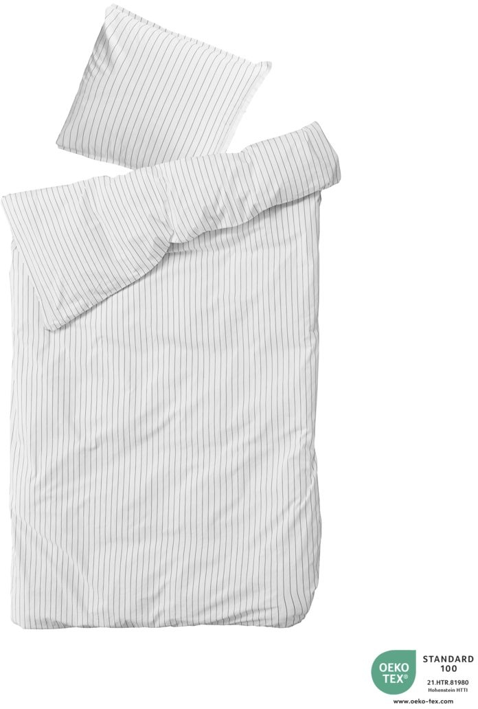 Sengesæt byNORD Dagny 135x200 80x80 cm snow w. coal økologisk bomuld sengelinned