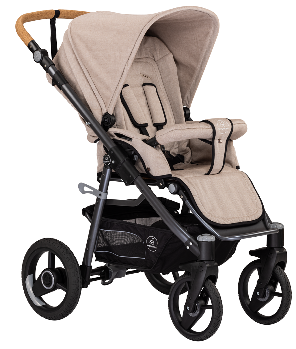 Naturkind Klapvogn Lux Evo - Sand (beige mønster)