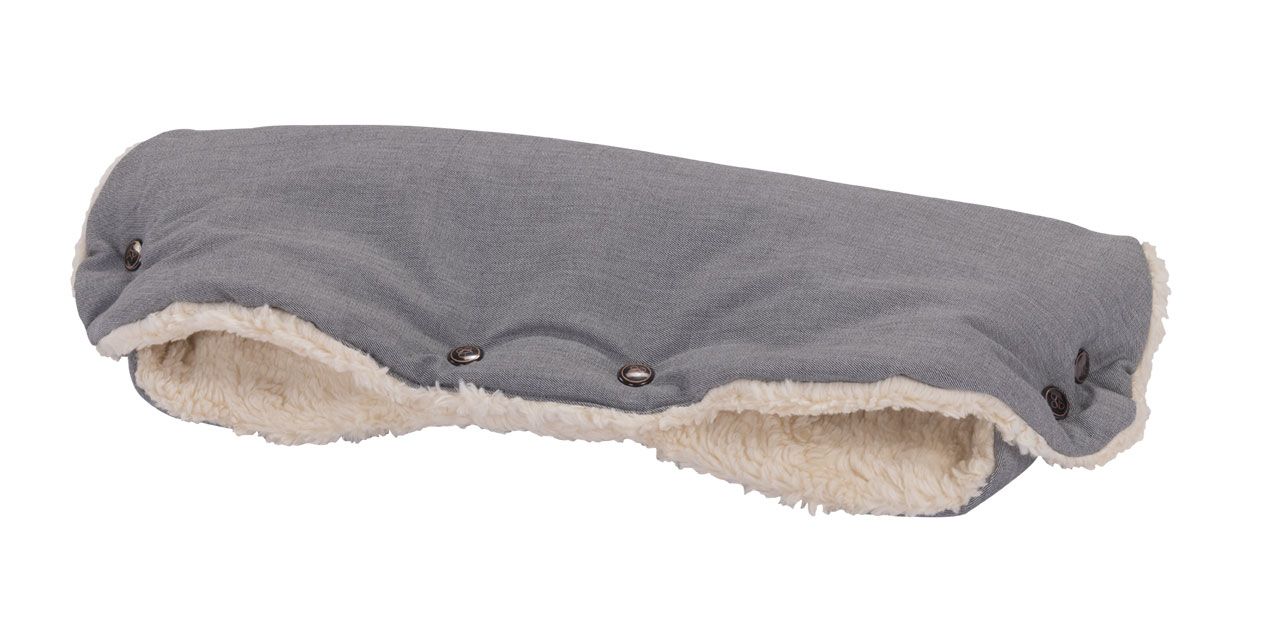 Håndmuffe i økologisk uld/bomuld - Siebenschläfer (grå meleret)