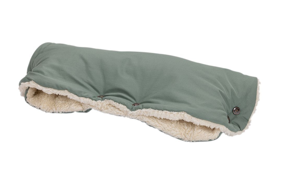 Håndmuffe i økologisk uld/bomuld - Jade (støvet grøn)