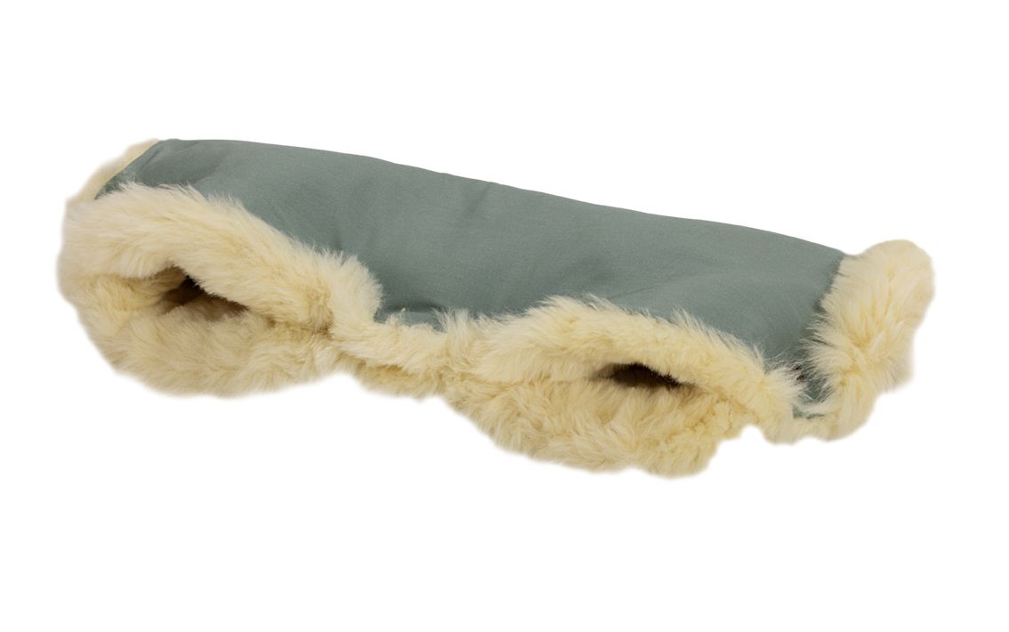 Naturkind håndmuffe i 100% lammeuld - Jade (støvet grøn)