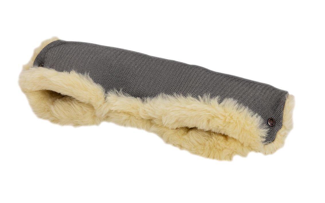 Naturkind håndmuffe i 100% lammeuld - Tulum (grå mønster)