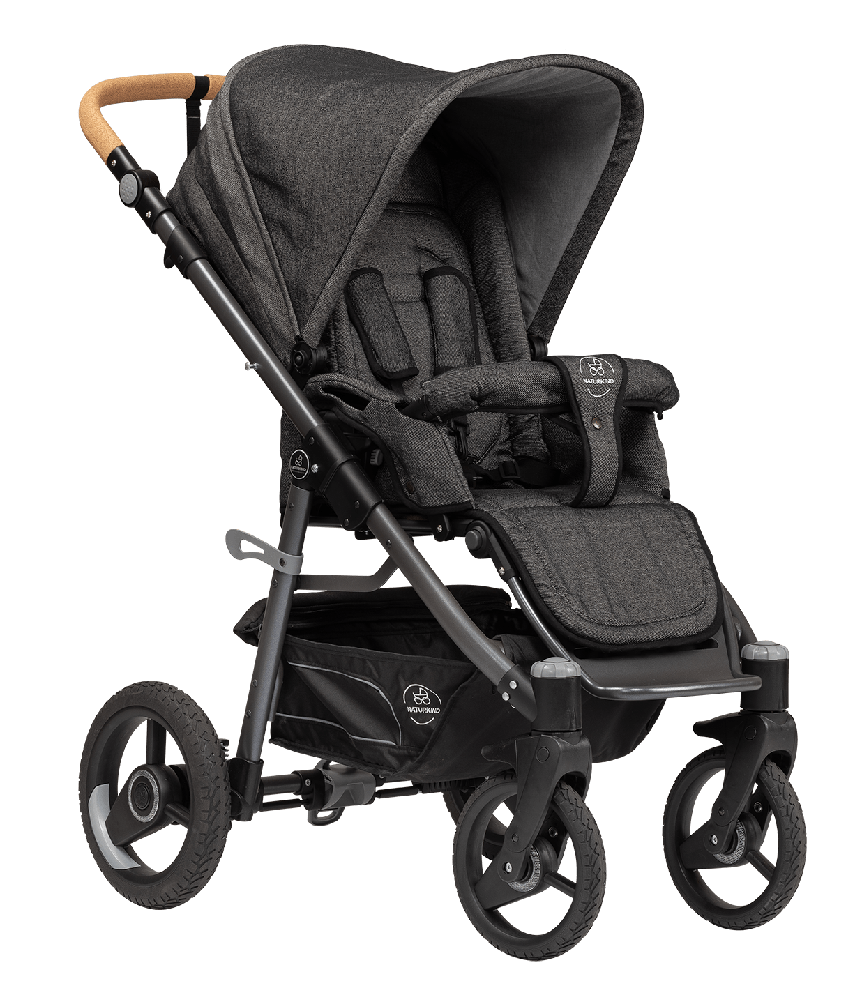 Naturkind Klapvogn Lux Evo - Graphit (mørkegråmeleret)