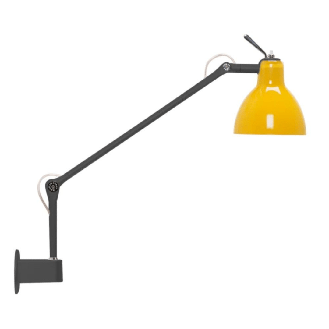 Luxy W1 Væglampe Mat Sort/Blank Gul Skærm - Rotaliana