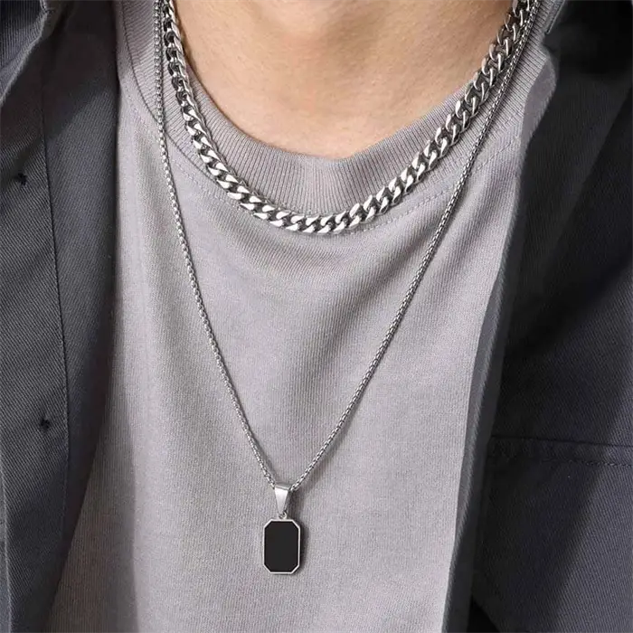 Trill halssmykke sæt 2 stk "Steel"