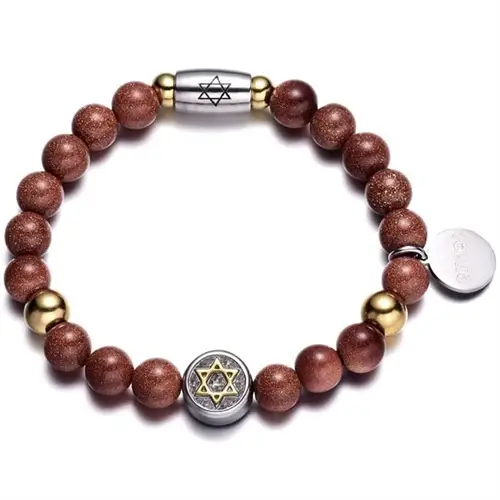 Sandstone perlearmbånd med David stjerne