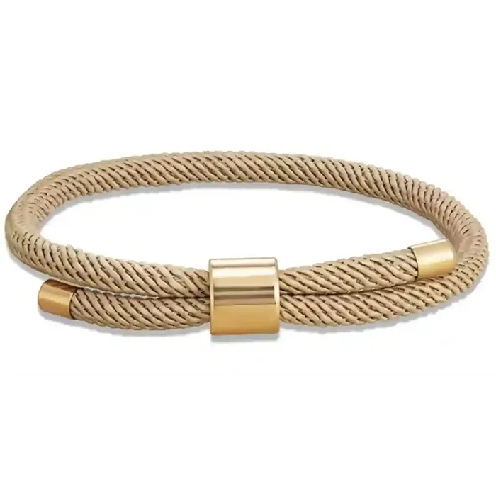 Urban Rope - Herrearmbånd i bomuld med forgyldt stål