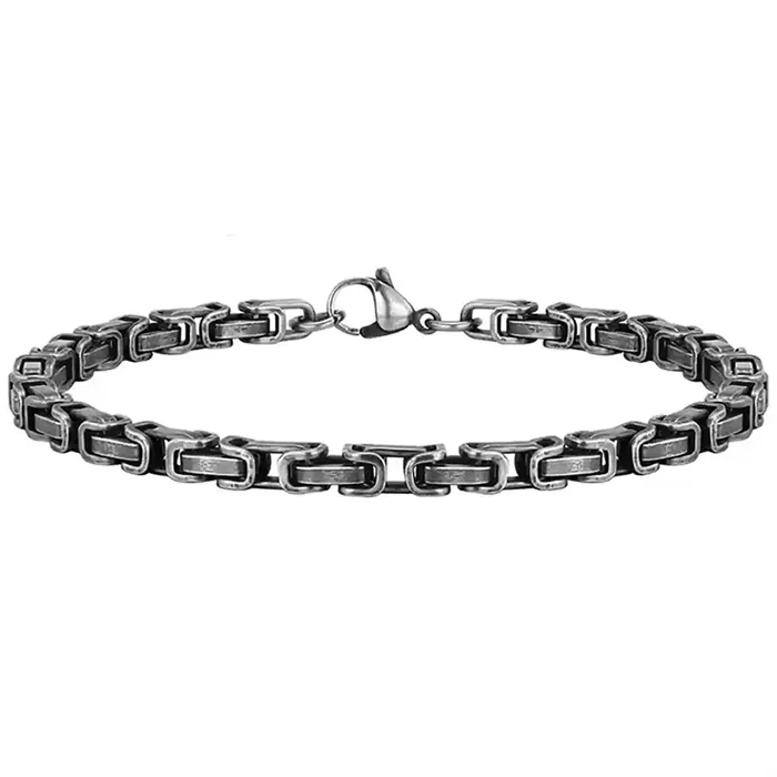 Titan Link - Herrearmbånd i oxyderet stål