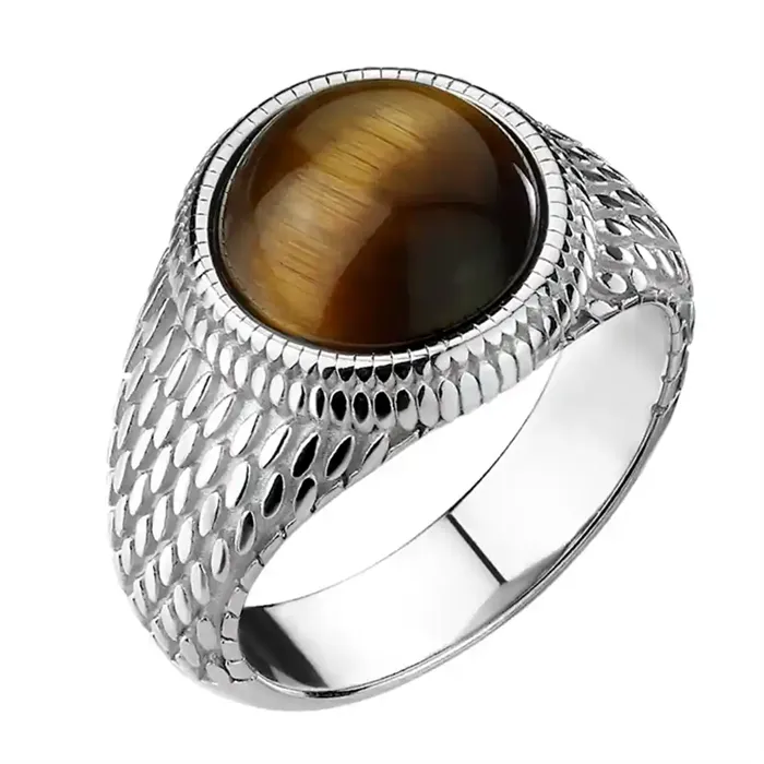 Tiger-eye herrering i rustfri stål