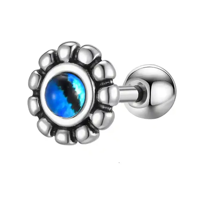 Blue Nova Stud - Ørestik til Mænd i Rustfri Stål (1 Stk.)