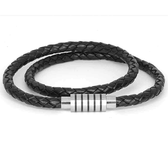 Læderhalskæde i 6mm og stållås