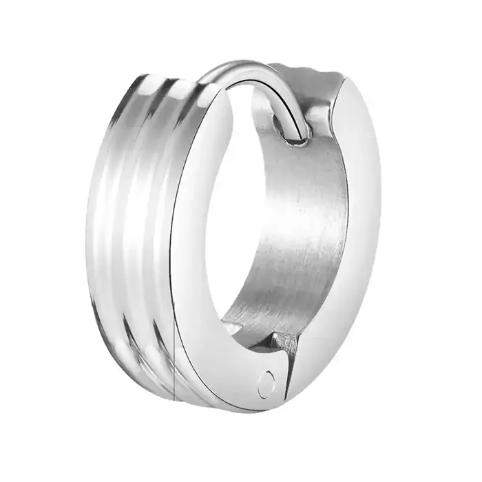 Silver Ridge Hoop - Klassisk Herreørering i Rustfrit Stål