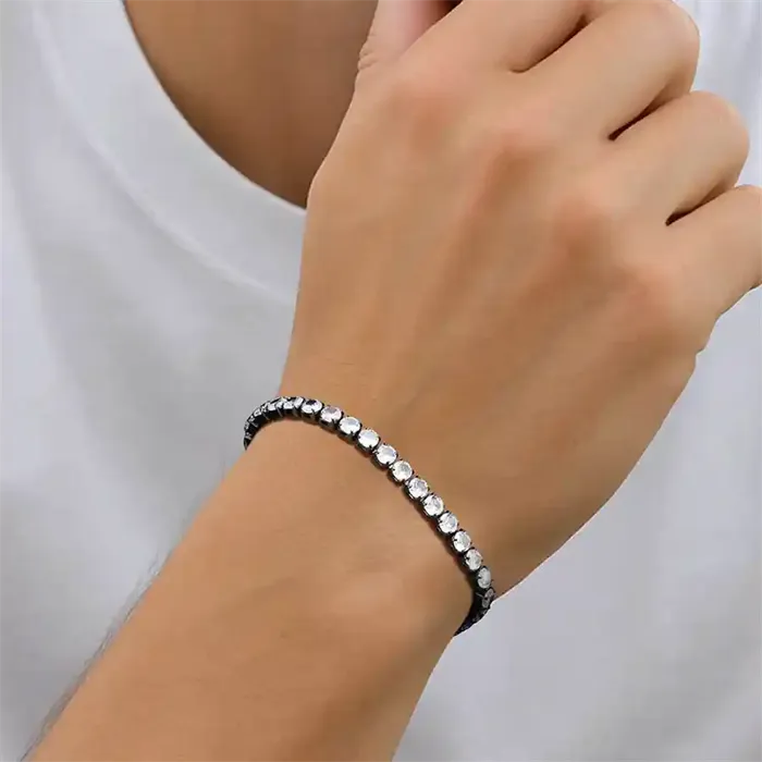 Black Crystal Flex - Herrearmbånd med CZ sten