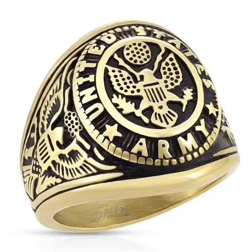 United State Army herrering i forgyldt stål
