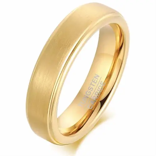 Golden tungstenring 6mm bred