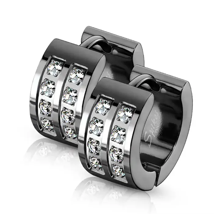 Steel bling and stone - Ørering Blackcoatet