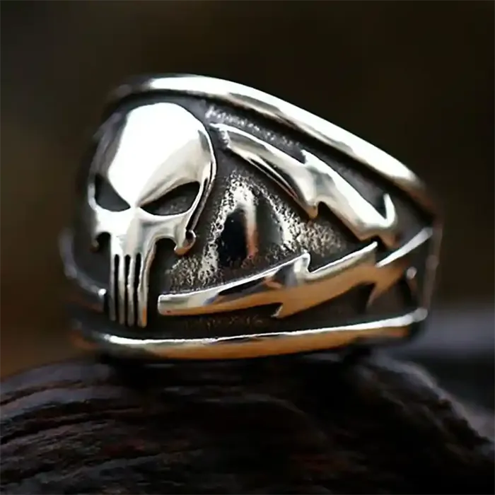 Skull Steel Warrior Ring - Rustfri Stål Herrering