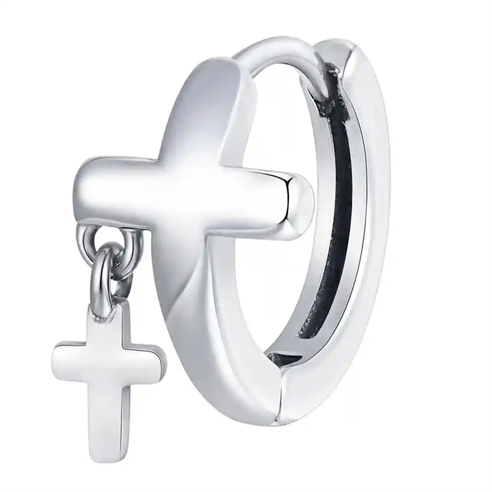 Kors Hoop - Herreørering i rustfrit stål