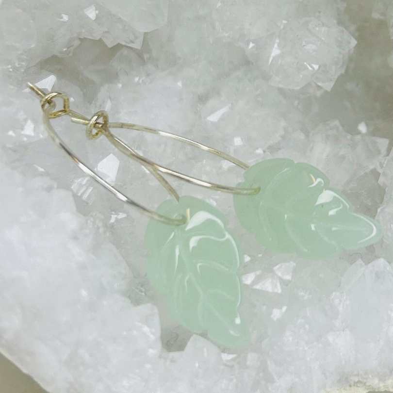 Green Plume Hoops Øreringe